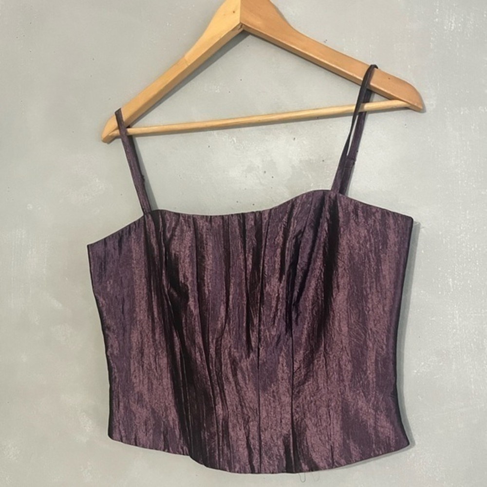 3/$30 _ SIMON CHANG | vintage corset boning zipper purple shimmer size 6 - S